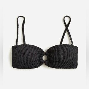 J. Crew  Women’s Heritage Textured O-ring Bandeau Bikini Top BP264 Sz 3X Black